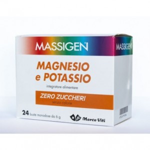 MASSIGEN Magnesio e Potassio Zero Zuccheri 30 bustine